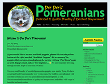 Tablet Screenshot of deedeespomeranians.com